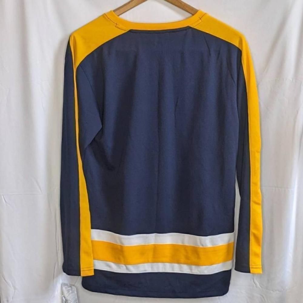 NHL Jerseys Hockey Buffalo Sabres Long Sleeve Blue Size 14/16 - Picture 2 of 7
